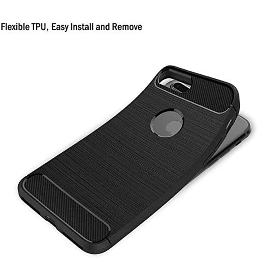 Techsuit - Carbon Silicone maska za iPhone 7 Plus - crna