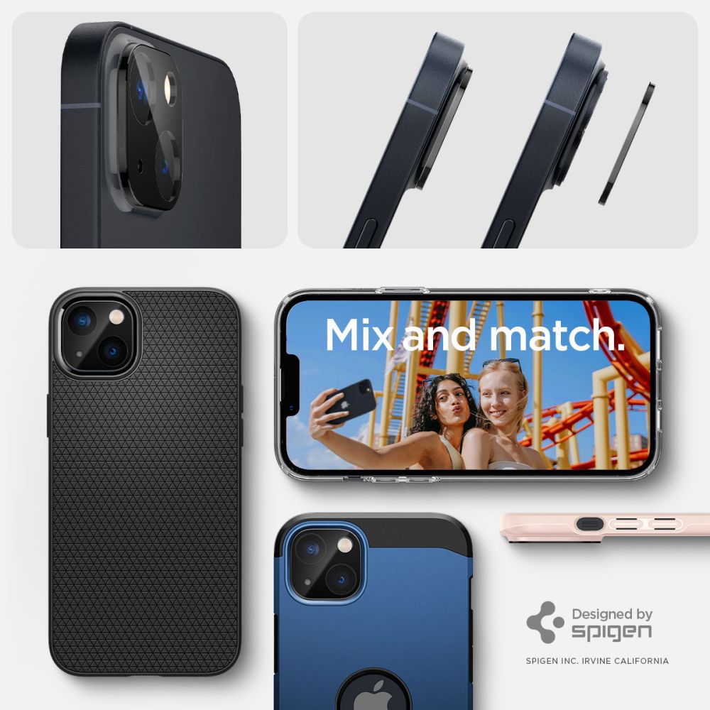 SPIGEN OPTIK.TR ZAŠČITA ZA KAMERO 2-PAK IPHONE 14/14 PLUS BLACK COVER