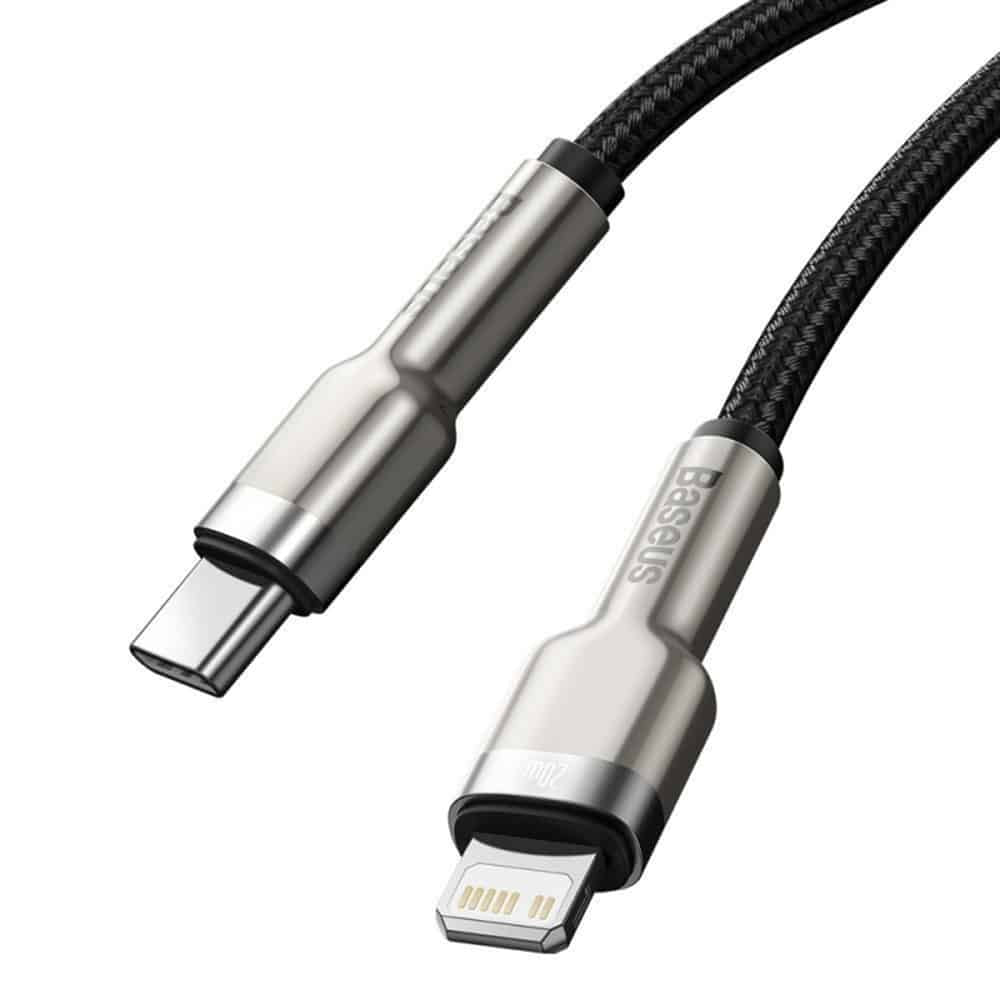Baseus - Podatkovni kabel serije Cafule Metal (CATLJK-B01) - Type-C v Lightning, 20W, 2m