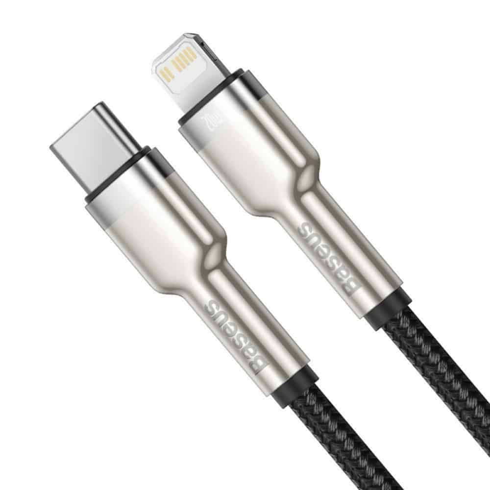 Baseus - Podatkovni kabel serije Cafule Metal (CATLJK-B01) - Type-C v Lightning, 20W, 2m