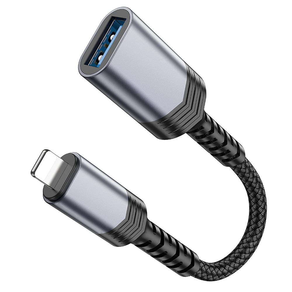 Hoco UA24 Lightning na USB A adapter crne boje