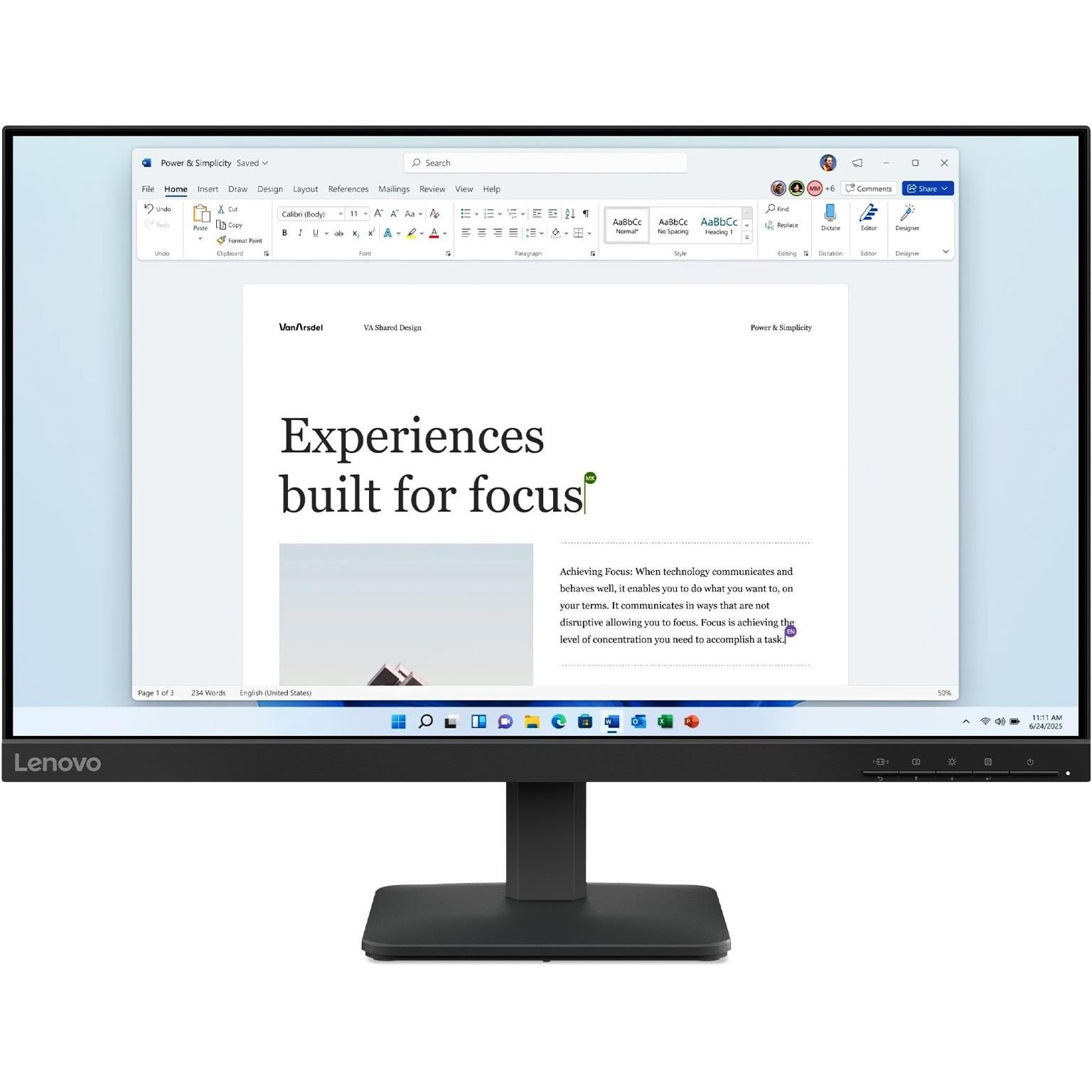 Lenovo L24-4e računalni monitor 60,5 cm (23.8") 1920 x 1080 pikseli Full HD LCD Crno