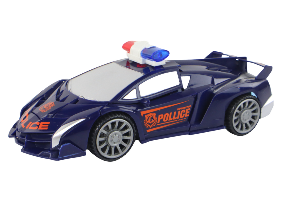 Auto robot za igru Police 2u1 - tamno plavi