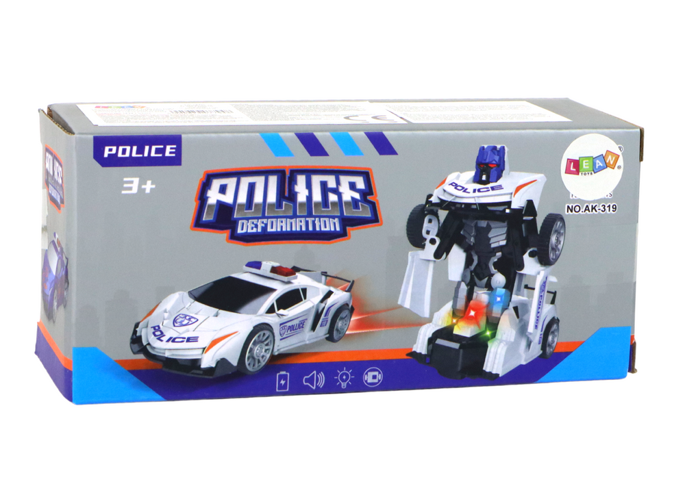 Auto robot za igru Police 2u1 - tamno plavi