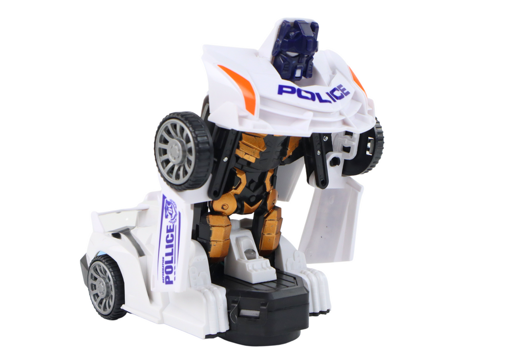 Auto robot za igru Police 2u1 - bijeli