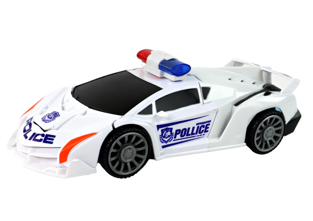 Auto robot za igru Police 2u1 - bijeli