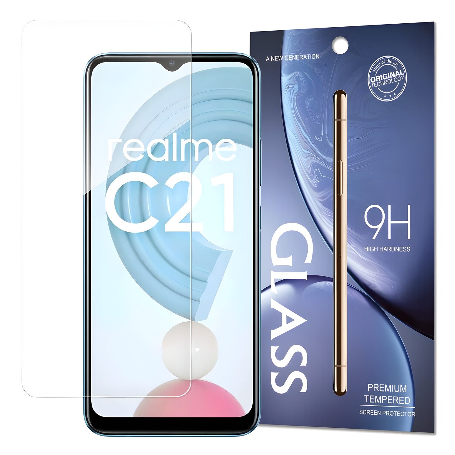 Kaljeno staklo 9H za Realme C21 - Prozirna KP9786