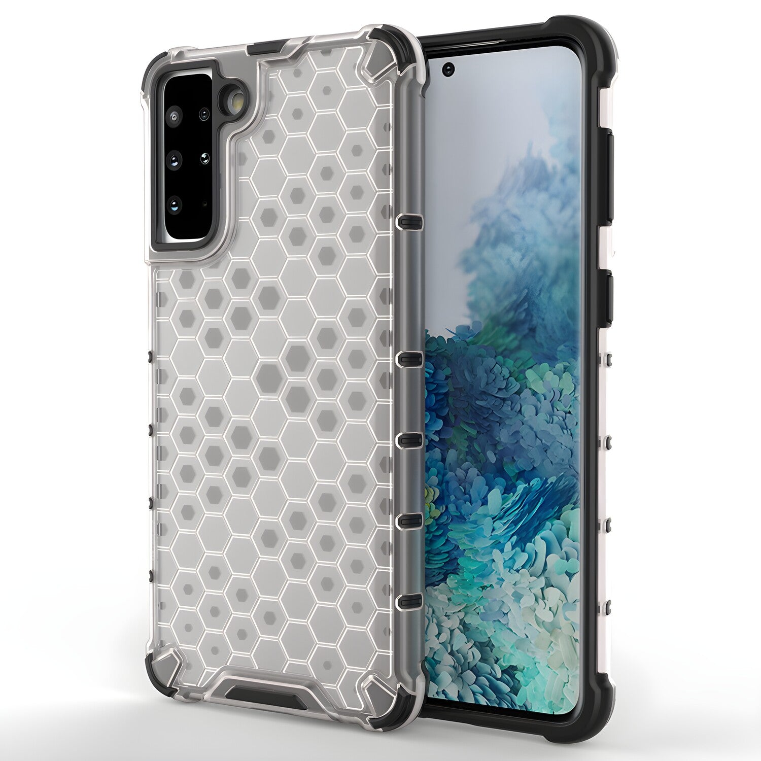 Honeycomb pancirna futrola sa silikonskim okvirom za Samsung Galaxy S21 Plus 5G/Galaxy S30 Plus - Prozirna KP10013