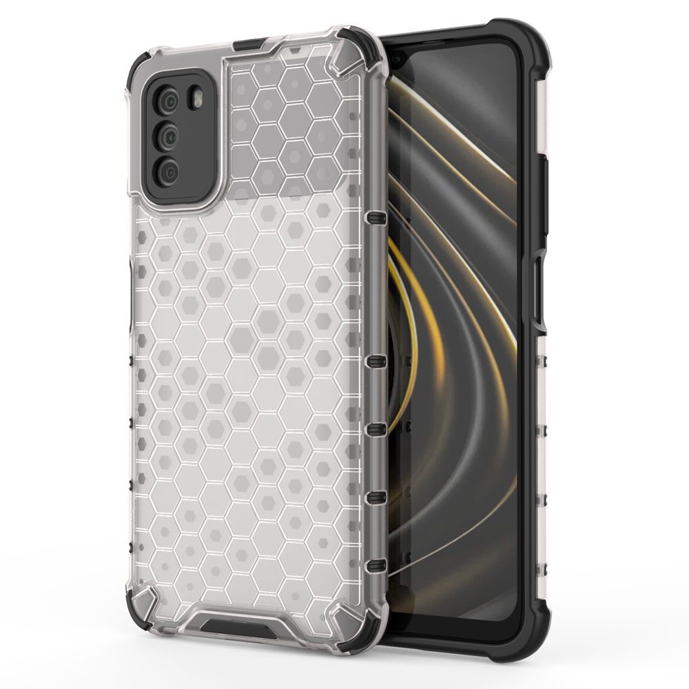 Honeycomb pancirna futrola sa silikonskim okvirom za Xiaomi Poco M3/Redmi 9T - Prozirna KP10288