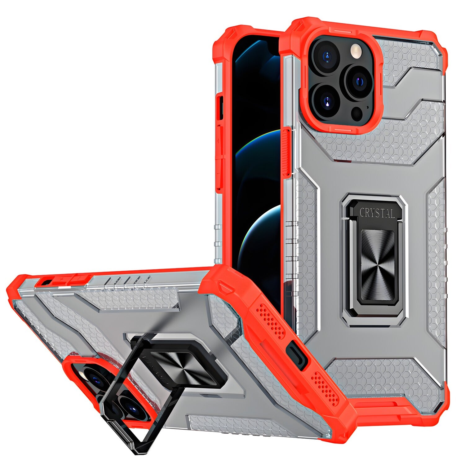 Futrola Crystal Ring Case za Apple iPhone 13 Pro Max - Crvena KP13925