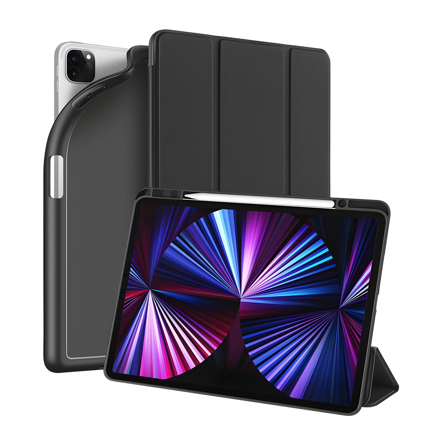 DUX DUCIS Osom TPU gel poklopac za tablet s višekutnim stalkom i Smart funkcijom za iPad Pro 12.9" - Crna KP14877
