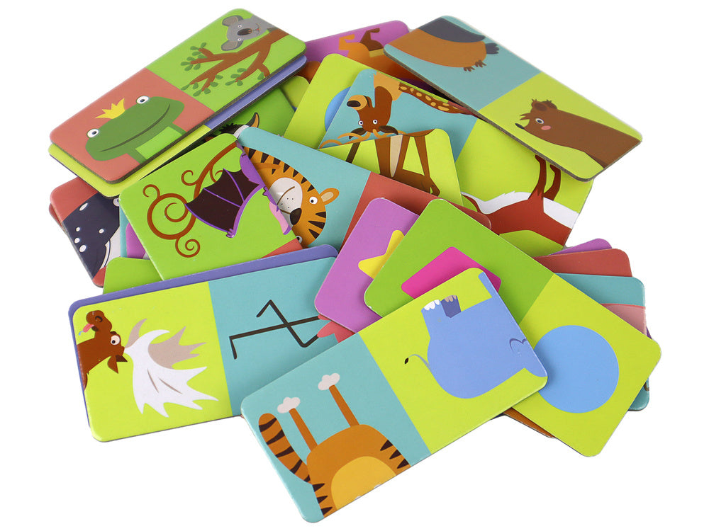 Logic Game Double-Sided Domino Animals Puzzle 10cm x 5cm 28 Pieces.