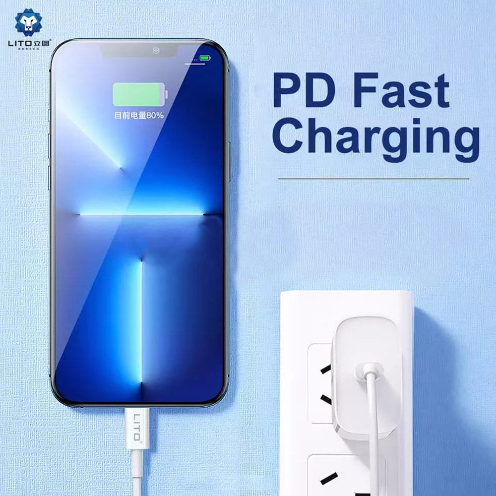 LITO - Hitri polnilnik PD podatkovni kabel Type-C - Lightning 2M, 18W