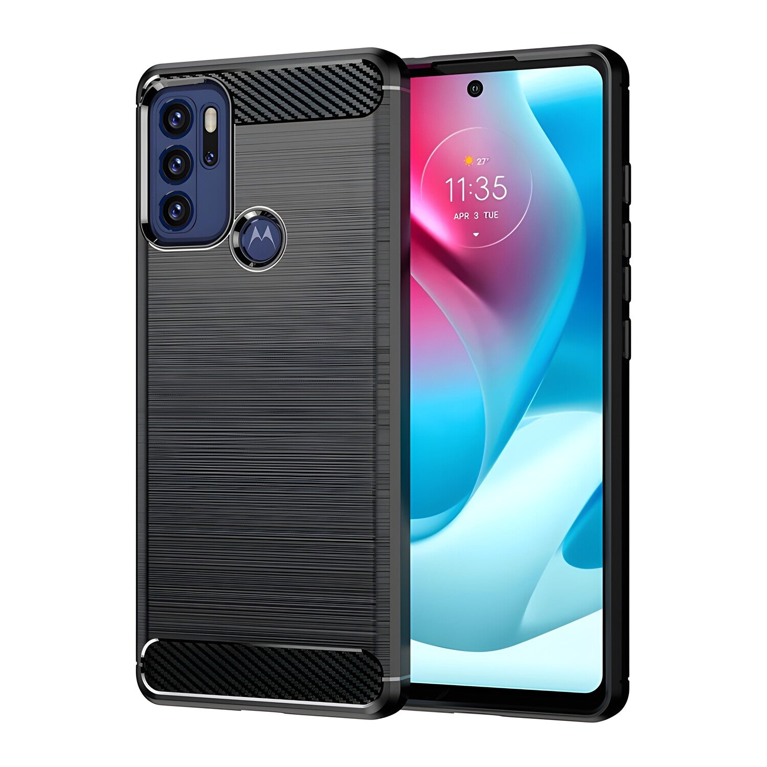 Futrola Carbon Shield TPU za Motorola Moto G60S - Crna KP22080