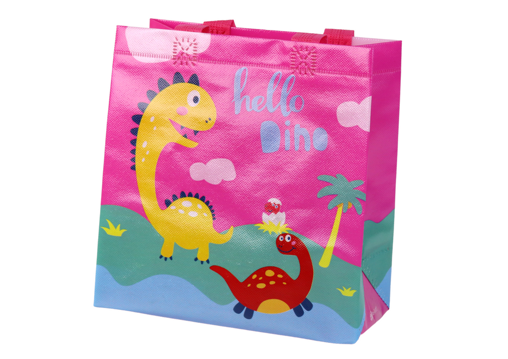 Poklon vrećica s dinosaurom - Roza 23 x 21,5 x 11 cm