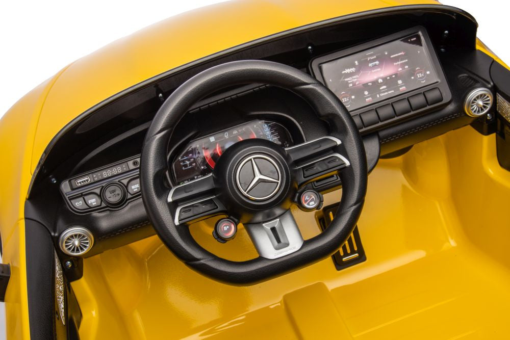 Licencirani auto na akumulator Mercedes AMG SL63 - žuti/lakirani
