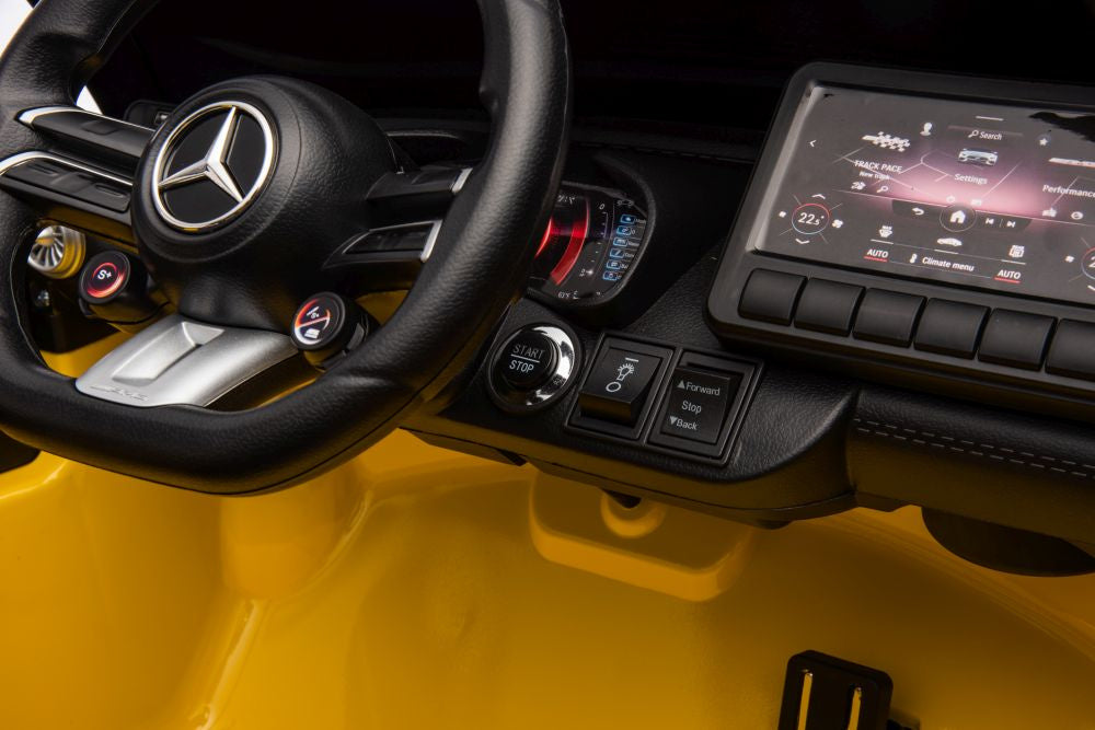 Licencirani auto na akumulator Mercedes AMG SL63 - žuti/lakirani