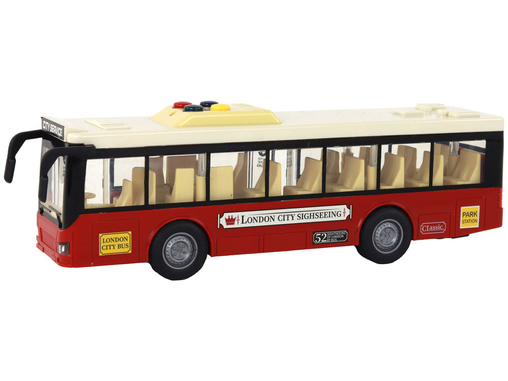 Gradski autobus u omjeru 1:16 - 28 cm x 6 cm x 9 cm - crveni