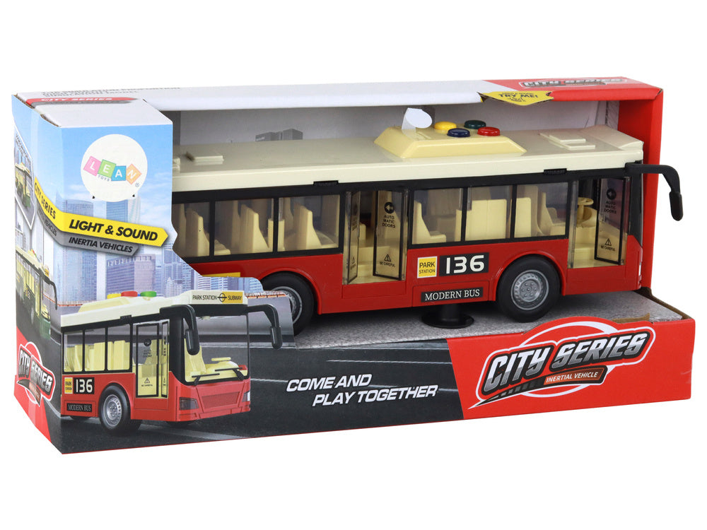 Gradski autobus u omjeru 1:16 - 28 cm x 6 cm x 9 cm - crveni