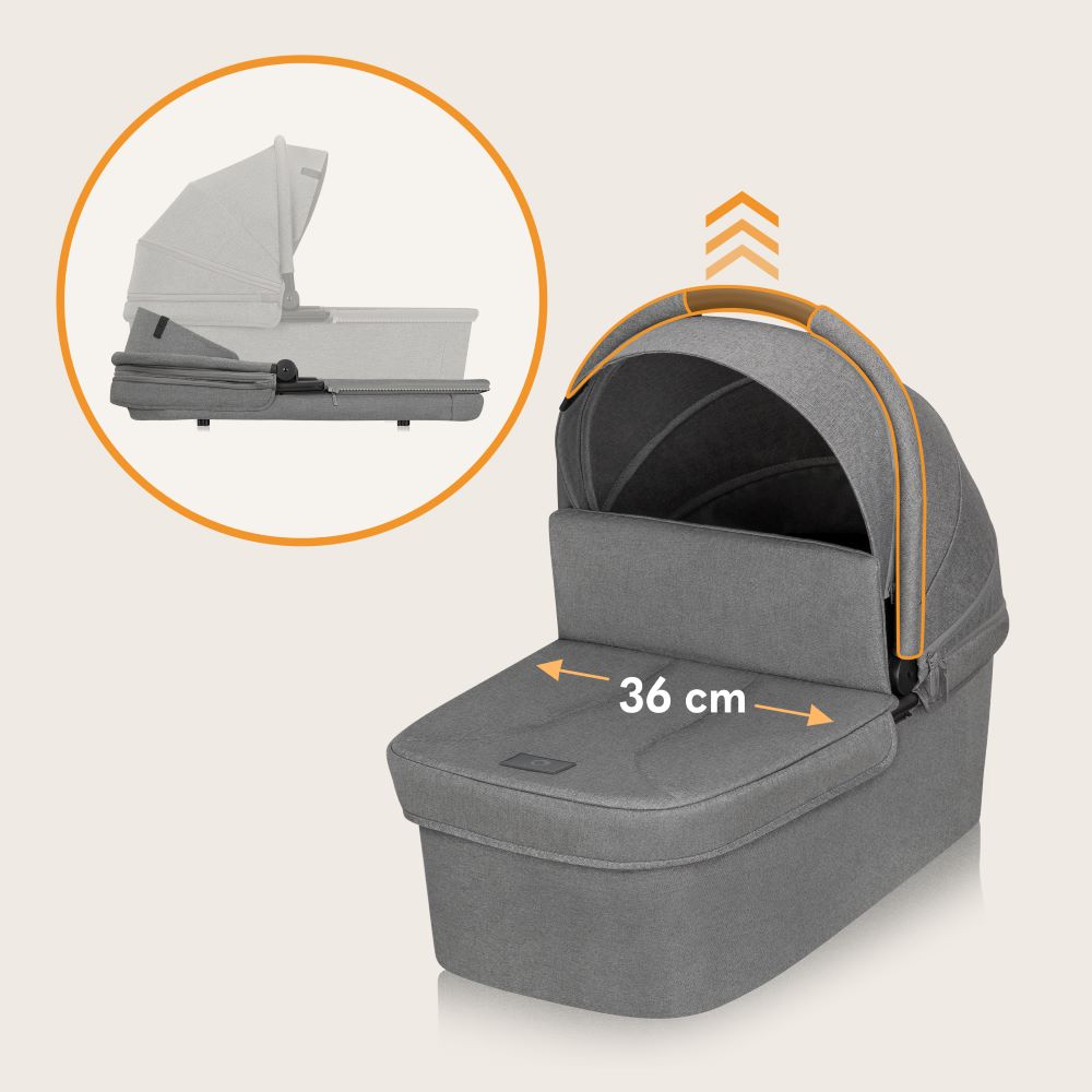 Lionelo dječja kolica Meril 3u1, Grey Stone