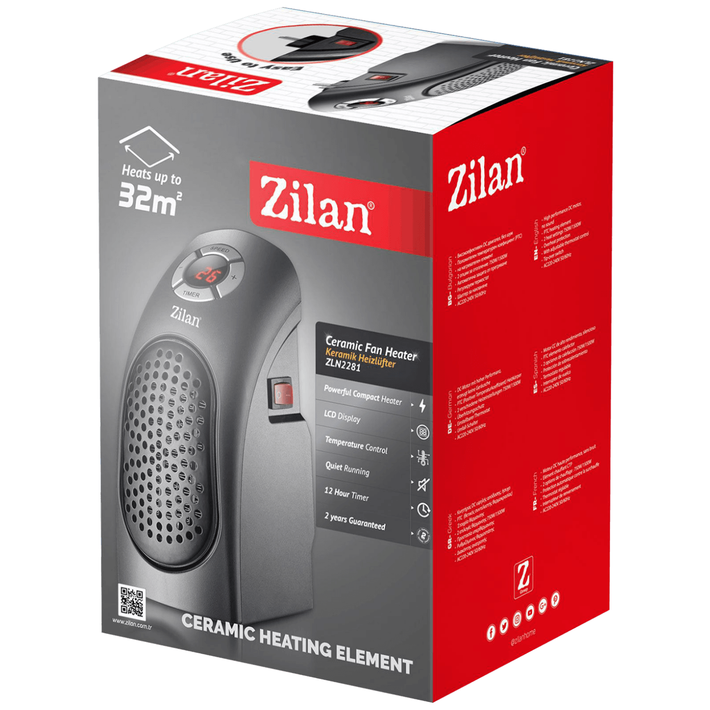 Zilan Grijalica keramička, 400W, timer - ZLN2281