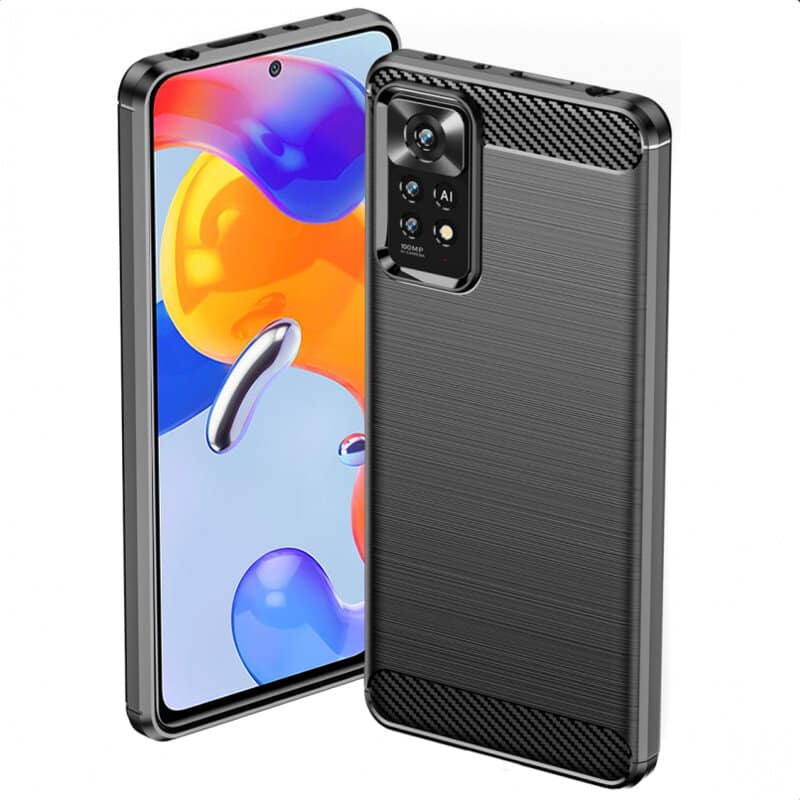 Techsuit - Carbon Silicone ovitek za Xiaomi Redmi Note 11 Pro 4G / Note 11 Pro 5G/ Note 12 Pro 4G/LTE - črna