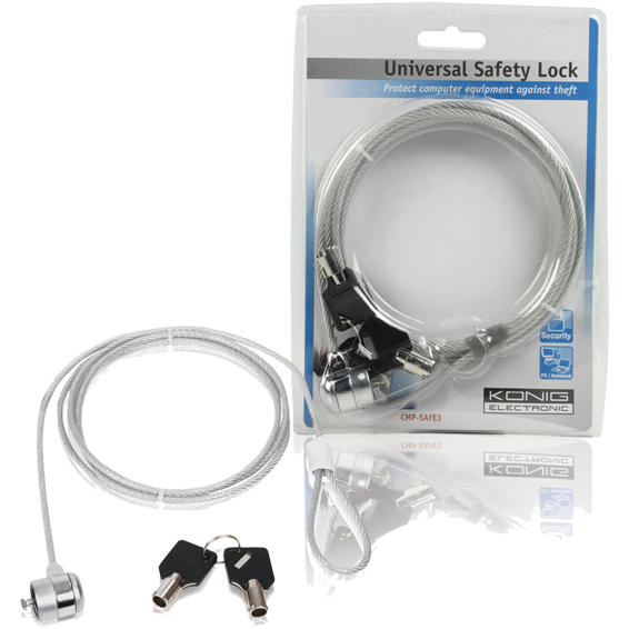 Konig Zaštitni kabel / sajla za laptop sa ključem, 3 metra - CMP-SAFE3/3