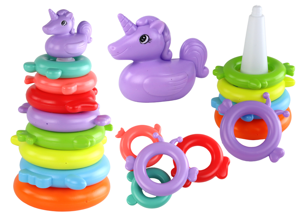 Pyramid Unicorn Puzzle 8 Circles Colorful 29cm x 14cm x 14cm