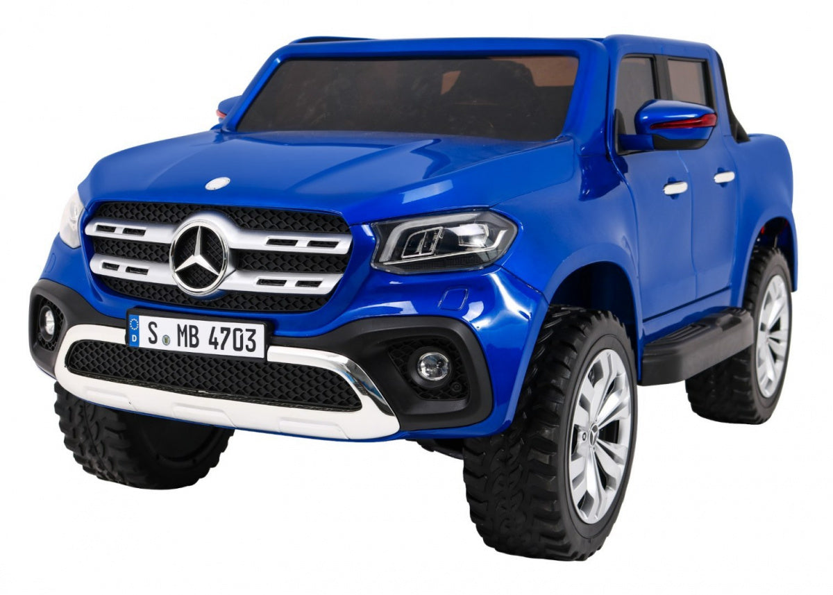 Licencirani auto na akumulator Mercedes Benz X-Class MP4 - dvosjed - plavi/lakirani