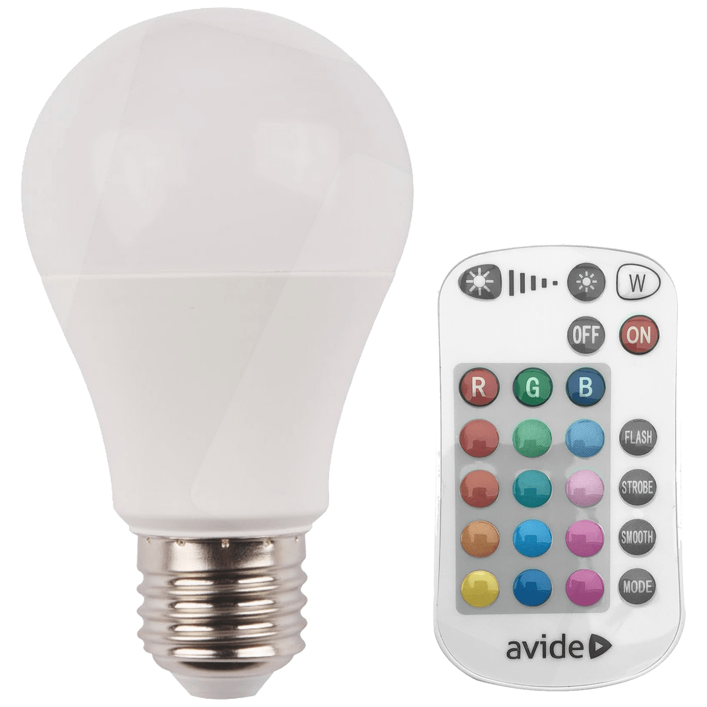 Avide Pametna žarnica, LED 9.7W, E27, RGB+W, 2700K, daljinec - Smart LED Globe A60 9.7W