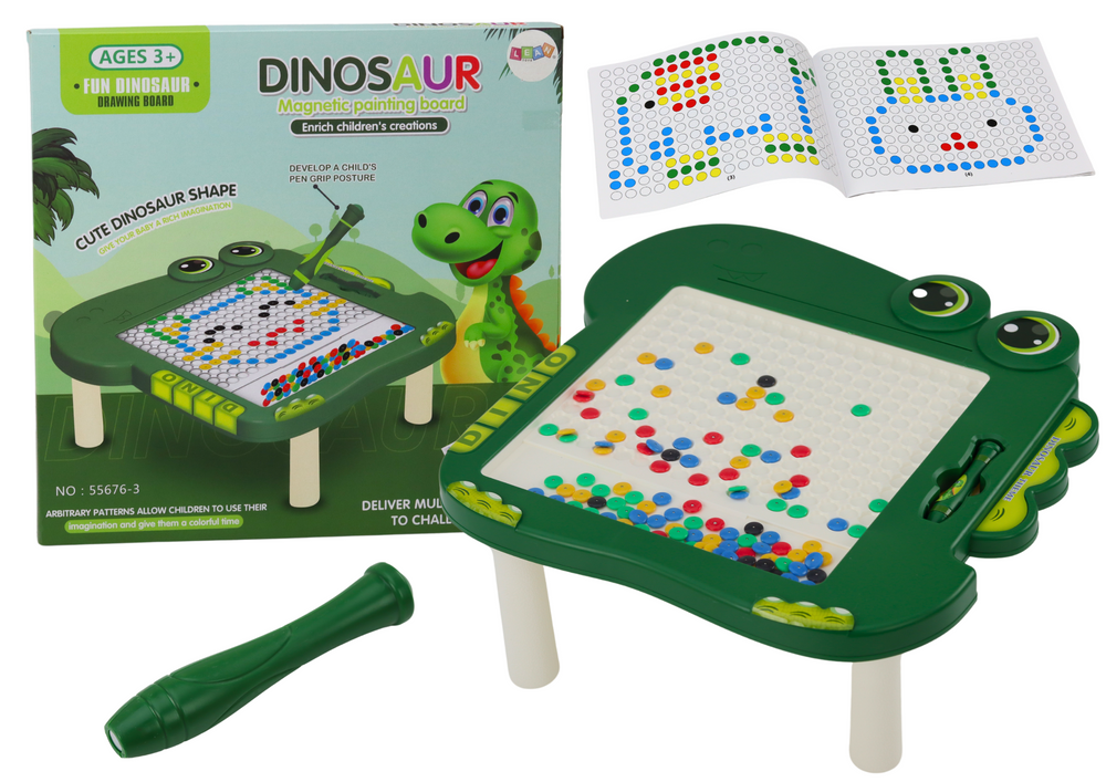 Edukativna magnetna ploča Dinosaur Puzzle - zelena