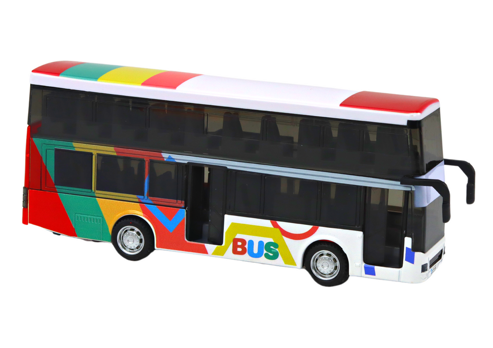 Dvokatni autobus s pogonom na trenje i zvučnim efektima - šareni