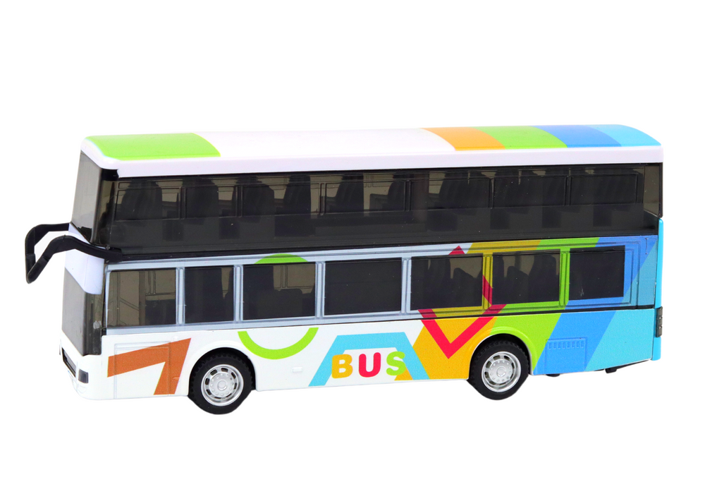 Dvokatni autobus s pogonom na trenje i zvučnim efektima - šareni