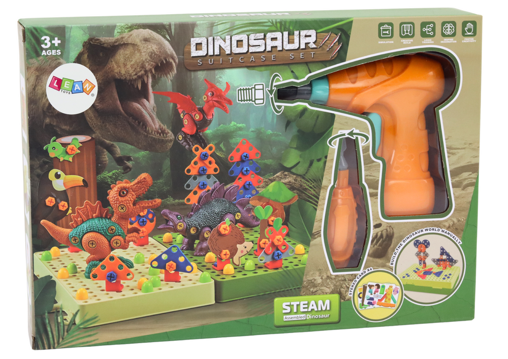 Kockice za slaganje Dinosaurs sa raznim alatom