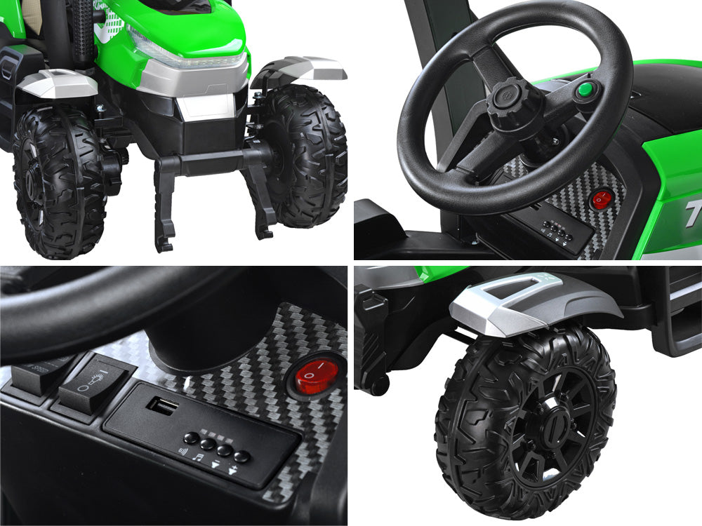 Veliki traktor s prikolicom 4×4 – crveni