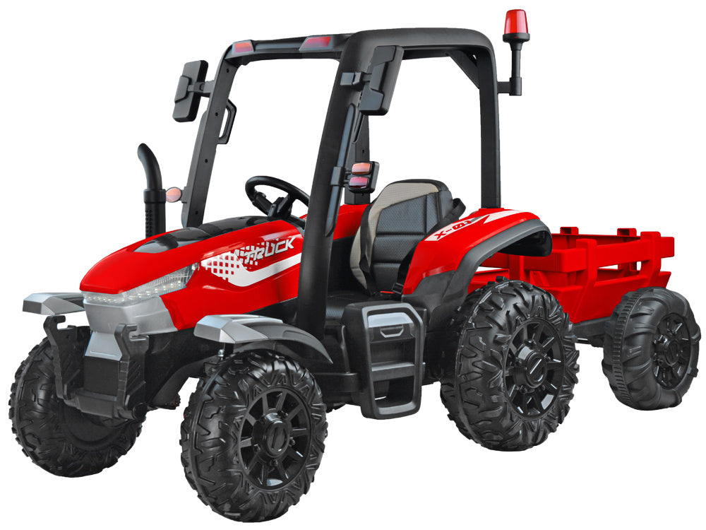 Veliki traktor s prikolicom 4×4 – crveni