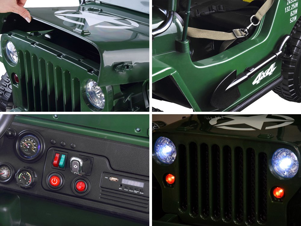 Jeep Willys trosjed – tamno zeleni (4×4)