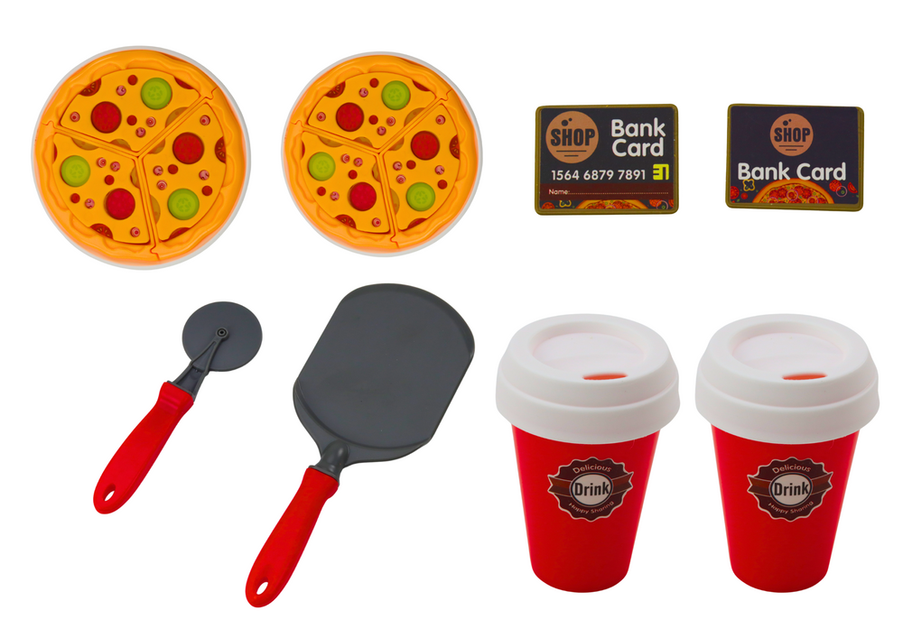 Set Trgovine za igru - Pizza, Aparat za kavu i piće, Blagajna