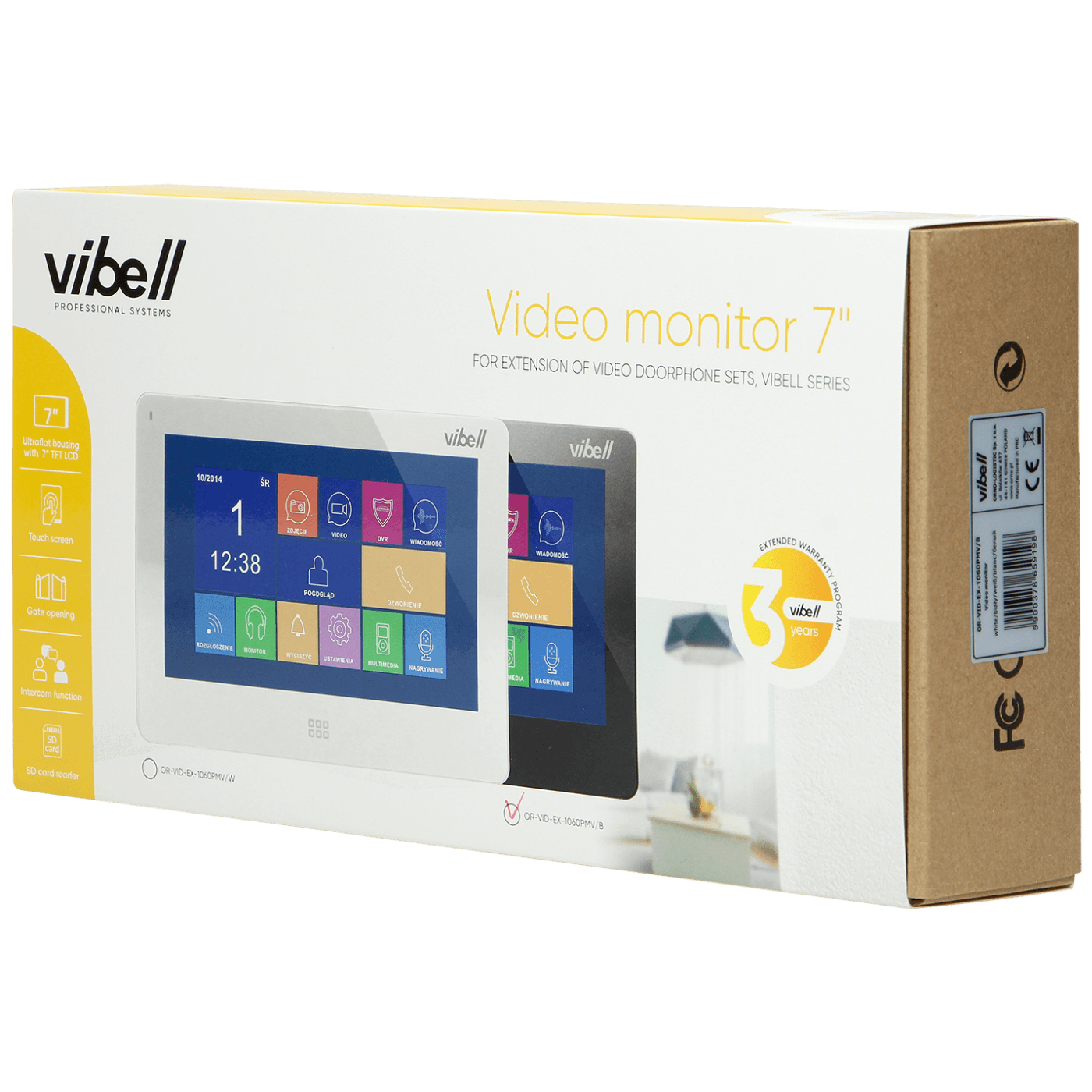 Vibell Video domofon, notranja enota, serija Vibell - OR-VID-EX-1060PMV/B