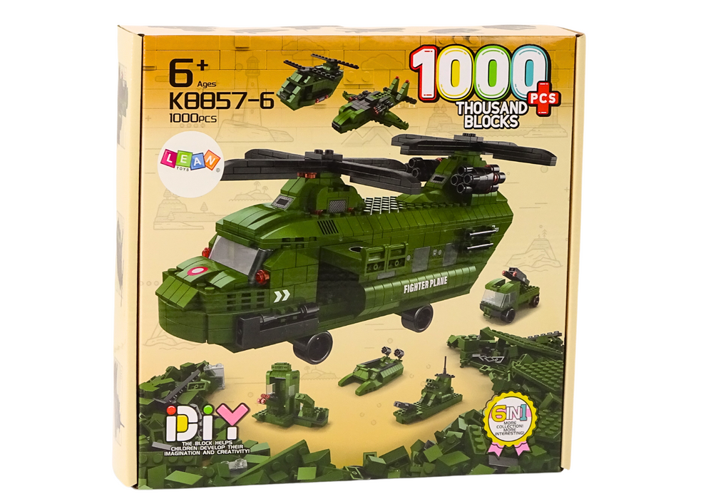 Vojnički konstrukcijski set Military - 1000 kom - zeleni