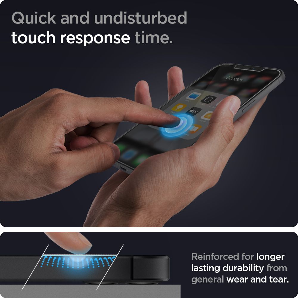Spigen - Glas.TR Slim - iPhone 12 / 12 Pro - prozoren