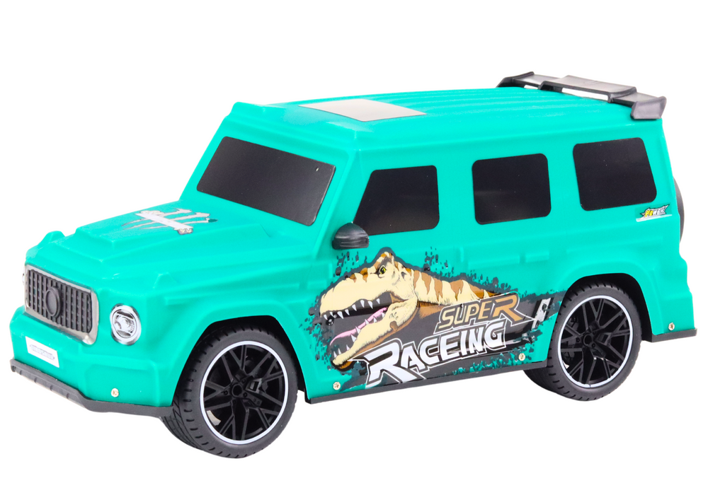 Auto na daljinsko upravljanje s dinosaurom, omjer 1:10 - plava