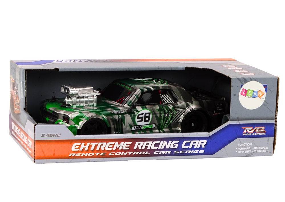 Auto na daljinsko upravljanje 1:16 Drift Wheels - srebrno/zeleni