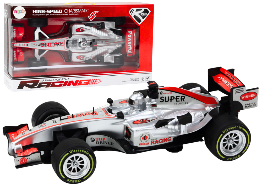 Formula F1 za igru 1:9 sa zvučnim efektima - srebrna