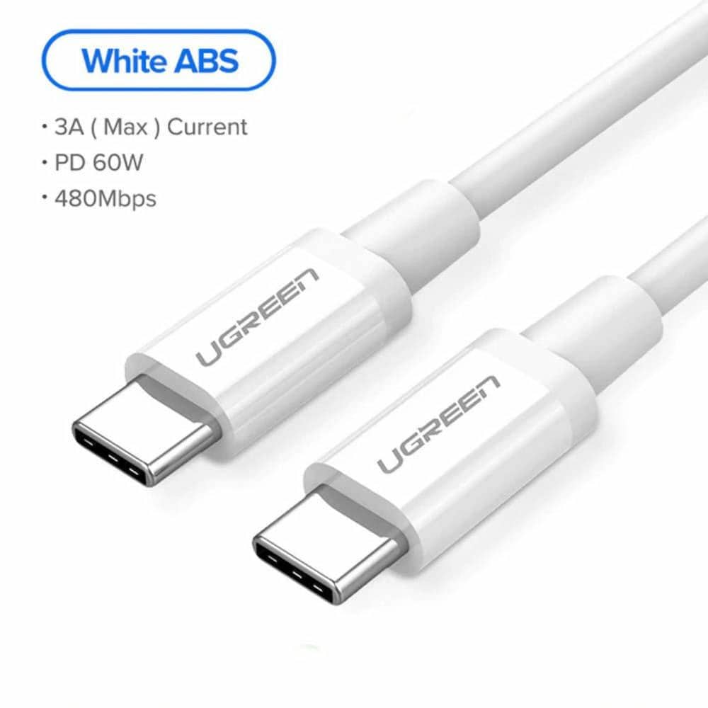 Ugreen - Podatkovni kabel (60520) - USB-C na Type-C PD60W 3A 2m - bel