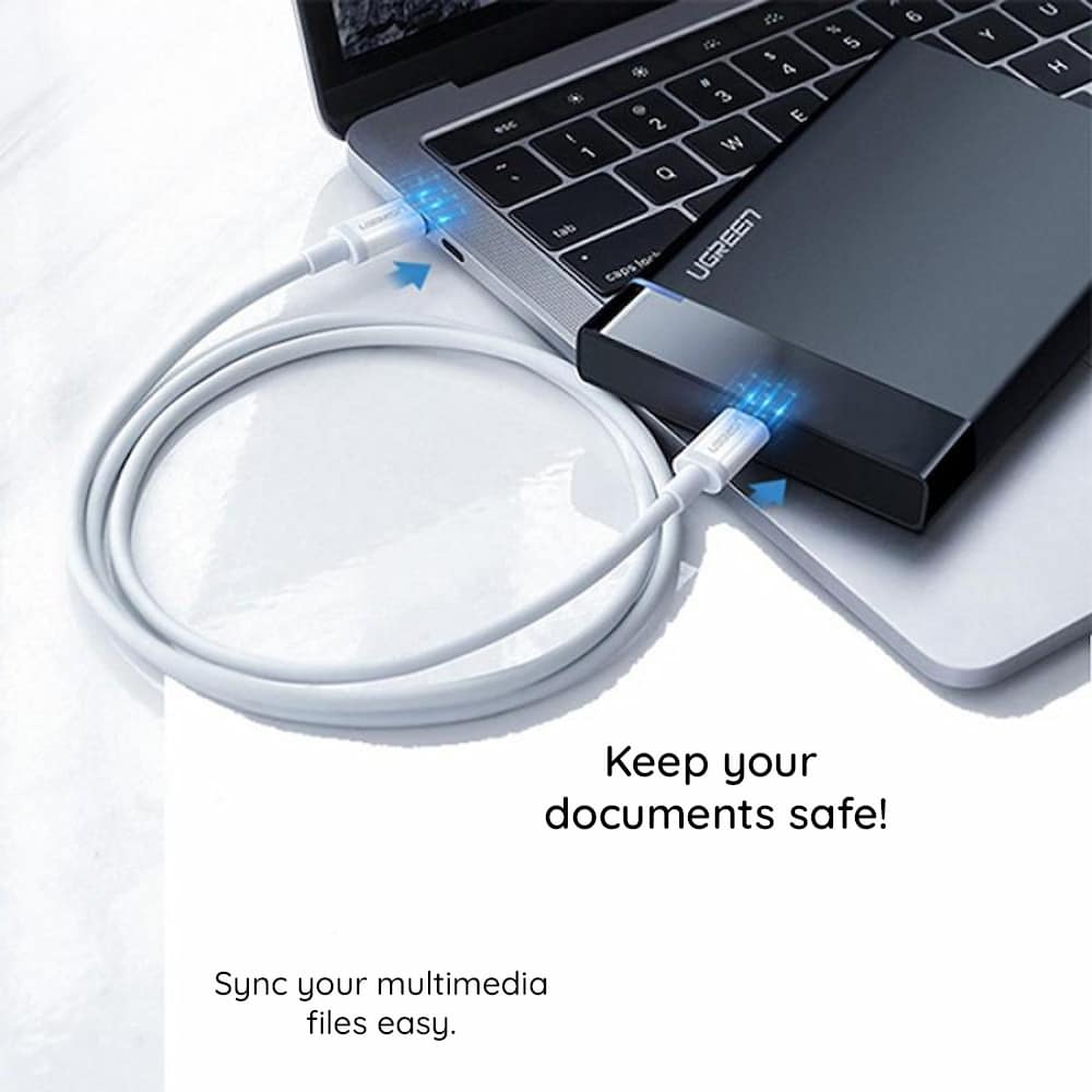 Ugreen - Podatkovni kabel (60520) - USB-C na Type-C PD60W 3A 2m - bel