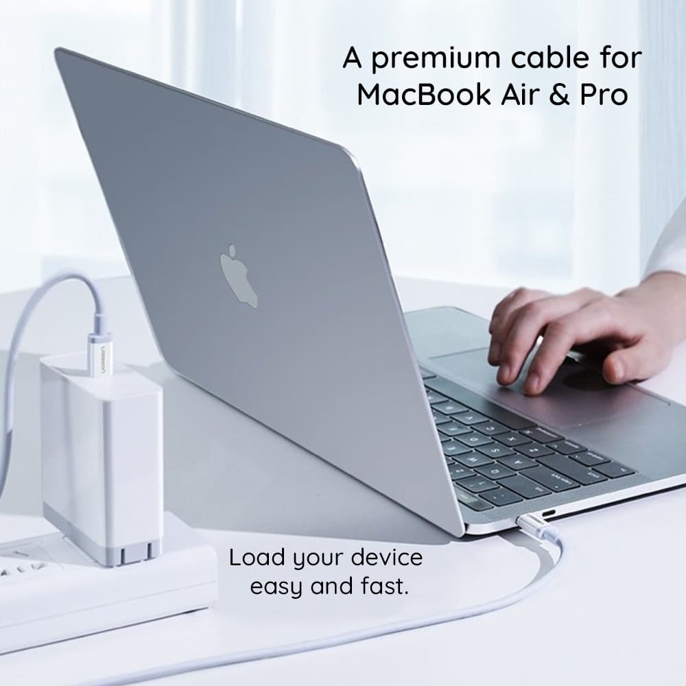 Ugreen - Podatkovni kabel (60520) - USB-C na Type-C PD60W 3A 2m - bel