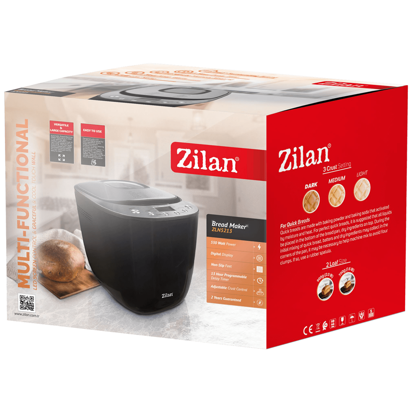 Zilan Pekač kruha, 12 programa, 550 W - ZLN5213