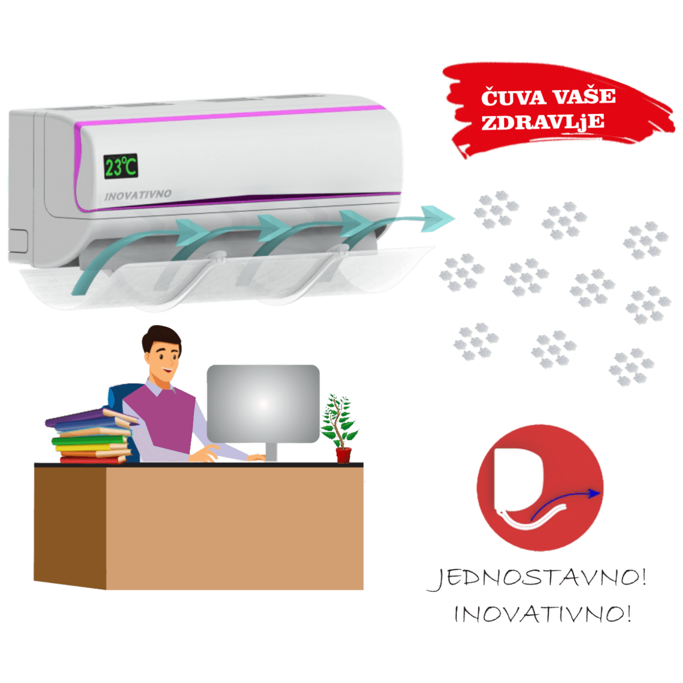 ZED electronic Usmjerivač zraka klime, 18.000 do 24.000 BTU - AC DEFLECTOR-1824