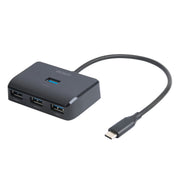 DELTACO USB-C hub with 4-ports, 5 Gbit/s, extra power input, black